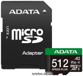 ADATA SPEED PLUS microSDXC 512GB UD512GUI3V30A2SP-RA1 ( )