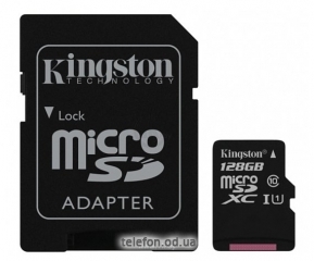 Kingston Canvas Select microSDXC Class 10 UHS-I U1 128GB + SD adapter (SDCS/128GB)