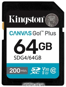 Kingston Canvas Go! Plus SDXC 64GB SDG4/64GB