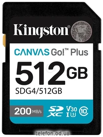 Kingston Canvas Go! Plus SDXC 512GB SDG4/512GB