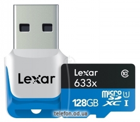 Lexar microSDXC Class 10 UHS Class 1 633x 128GB + USB 3.0 reader