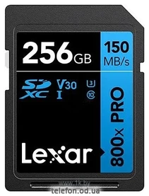Lexar High-Performance 800x Pro SDXC LSD0800P256G-BNNNG 256GB