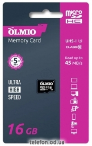 Olmio microSDHC 16GB Class 10 UHS-I