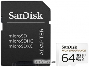 SanDisk High Endurance microSDXC SDSQQNR-064G-GN6IA 64GB + SD adapter