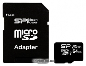 Silicon Power ELITE microSDXC 64GB UHS Class 1 Class 10 + SD adapter