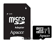 Apacer microSDHC Card Class 10 UHS-I U1 16GB + SD adapter