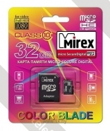 Mirex microSDHC Class 10 32GB + SD adapter