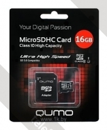 Qumo microSDHC class 10 UHS-I U1 16GB + SD adapter