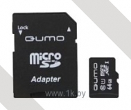 Qumo microSDXC Class 10 UHS Class 1 64GB + SD adapter