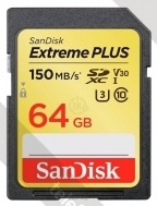 SanDisk Extreme PLUS SDXC Class 10 UHS Class 3 V30 150MB/s 64GB