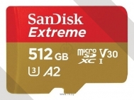 SanDisk Extreme microSDXC Class 10 UHS Class 3 V30 A2 160MB/s 512GB + SD adapter