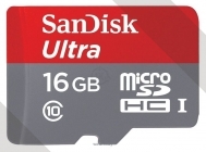 Sandisk Ultra microSDHC Class 10 UHS-I 80MB/s 16GB + SD adapter