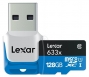 Lexar microSDXC Class 10 UHS Class 1 633x 128GB + USB 3.0 reader